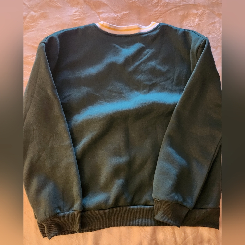 NWOT SHEIN Gender Neutral Green Texas V-neck Sweatshirt Size M - Picture 6 of 6